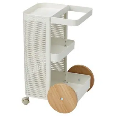 ترولی سه طبقه ایکیا DAJLIEN سفید، ابعاد 42x39x65 سانتی‌متر