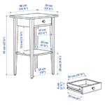 قیمت میز کنار تخت ایکیا مدل HEMNES آبی ۳۵*۴۶ سانتی‌متر