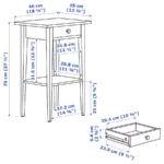 میز کشودار ایکیا مدل HEMNES خاکستری ۳۵*۴۶ سانتی‌متر