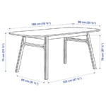 میز و صندلی ۴ نفره بامبو ایکیا مدل VOXLOV / VOXLOV ابعاد 90*180