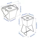 خرید سبد نظم دهنده ایکیا مدل BRANNBOLL پایه‌دار/ خاکستری/ زرد