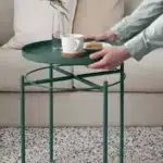 میز عسلی ایکیا مدل GLADOM خاکستری تیره - سبز ۵۳*۴۵ سانتی‌متر