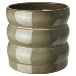 گلدان ایکیا مدل HASSELBUKETT سبز/ قهوه‌ای ۱۵ سانتی‌متر