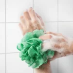 خرید لیف حمام ایکیا مدل ABYAN پک ۳ عددی با رنگ‌های نارنجی، سبز و سفید