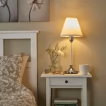 خرید آباژور رومیزی ایکیا مدل FLYGHOJD، نیکل اندود/ سفید، ۵۴ سانتی‌متر