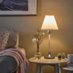 چراغ خواب ایکیا مدل FLYGHOJD، نیکل اندود/ سفید، ۵۴ سانتی‌متر