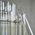 لوستر آویز کریستالی ایکیا مدل  STOCKHOLM 2025، شیشه‌ای/برنجی، ۳۸ سانتی‌متر