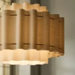 لوستر ایکیا مدل  STOCKHOLM 2025 سفید پارچه‌ای/برنجی، ۵۰ سانتی‌متر