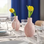 خرید گلدان ایکیا مدل BLODBJORK، صورتی کم‌رنگ/آبی