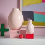 گلدان سرامیکی ایکیا مدل BLODBJORK، صورتی کم‌رنگ