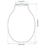 قیمت گلدان ایکیا مدل BLODBJORK، راه‌راه سفید/زرد