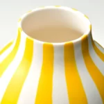 گلدان سرامیکی ایکیا مدل BLODBJORK، راه‌راه سفید/زرد