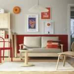 کاناپه راحتی تختخواب ‌شو دو نفره ایکیا مدل TORNSBORG، بژ Naggen / چوب کاج