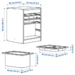 قیمت ترکیب نظم‌دهنده با جعبه/سینی ایکیا مدل TROFAST، چوب کاج، سفید/خاکستری