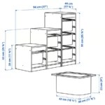 قیمت ترکیب نظم‌ دهنده با جعبه‌ ایکیا مدل TROFAST چوب کاج/ خاکستری، ۹۴x۴۴x۹۱