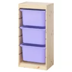 ترکیب نظم‌ دهنده با جعبه‌ ایکیا مدل TROFAST چوب کاج/ یاسی، ۴۴x۳۰x۹۱