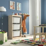 شلف با جعبه‌ ایکیا مدل TROFAST چوب کاج/ سفید، ۴۴x۳۰x۹۱