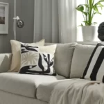 انواع کاور کوسن ایکیا مدل DRABOR، مشکی/بژ ملایم