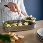 خرید آنلاین کفگیر ایکیا مدل KNORRHANE، بژ روشن/ذغالی