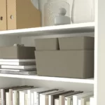 جعبه نظم دهنده ایکیا مدل KUGGIS، خاکستری تیره - بژ، ابعاد ۱۸×۲۶×۸ سانتی‌متر