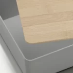 قیمت جعبه با درب ایکیا مدل KUGGIS، طوسی روشن/بامبو