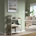 خرید جعبه با درب ایکیا مدل KUGGIS، طوسی روشن/بامبو