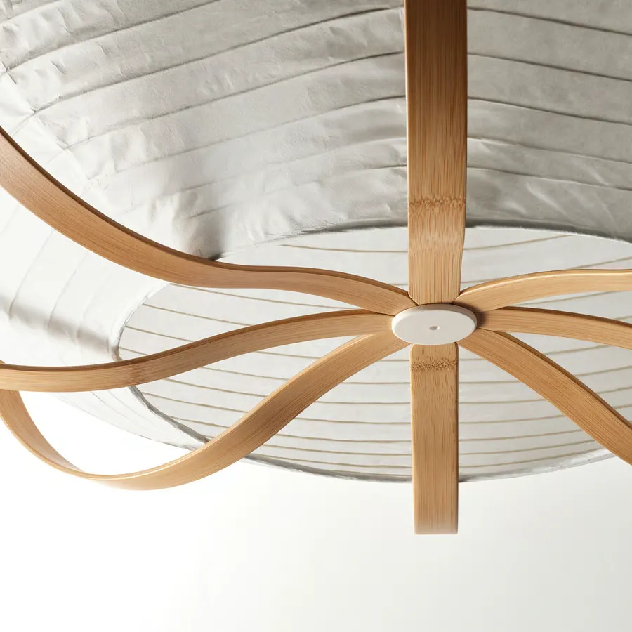 خرید کلاهک/شید چراغ آویز ایکیا مدل TAGGTOFS، سفید/بامبو