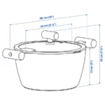قابلمه بزرگ ایکیا مدل KLIPPFISK به همراه درب، روکش نچسب، مشکی–آبی