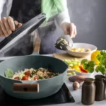 خرید تابه سرخ‌کردنی ایکیا مدل KLIPPFISK با درب، روکش نچسب، خاکستری–فیروزه‌ای