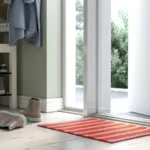 فرش دم دری ایکیا مدل VAGSKYLT، صورتی/نارنجی، ابعاد ۴۰ × ۶۰ سانتی‌متر