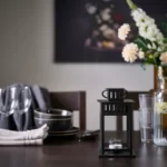 انواع جا شمعی ایکیا مدل BORRBY  فانوس مخصوص شمع وارمر، مشکی