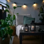 جا شمعی فانوسی ایکیا مدل BORRBY  فانوس مخصوص شمع وارمر، مشکی