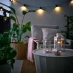 شمعدان ایکیا مدل BORRBY  فانوس مخصوص شمع وارمر، سفید