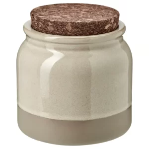 بانکه درب دار ایکیا مدل BRUGDHAJ  بژ، ظرفیت ۱ لیتر