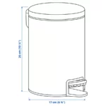قیمت سطل زباله پدالی ایکیا مدل GANSJON، مشکی، ظرفیت ۳ لیتر