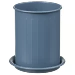 جا قاشقی ایکیا مدل VALVARDAD، خاکستری تیره - آبی و گالوانیزه، ارتفاع ۱۳ سانتی‌متر