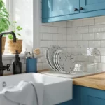 انواع جا قاشقی ایکیا مدل VALVARDAD، خاکستری تیره - آبی و گالوانیزه، ارتفاع ۱۳ سانتی‌متر