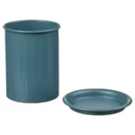 جا قاشق و چنگال ایکیا مدل VALVARDAD، خاکستری تیره - آبی و گالوانیزه، ارتفاع ۱۳ سانتی‌متر