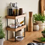 ارگانایزر و نظم دهنده روی کابینت ایکیا مدل NÅLBLECKA فلزی و بامبو