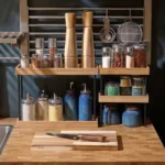 ارگانایزر و نظم دهنده روی کابینت ایکیا مدل NÅLBLECKA فلزی و بامبو